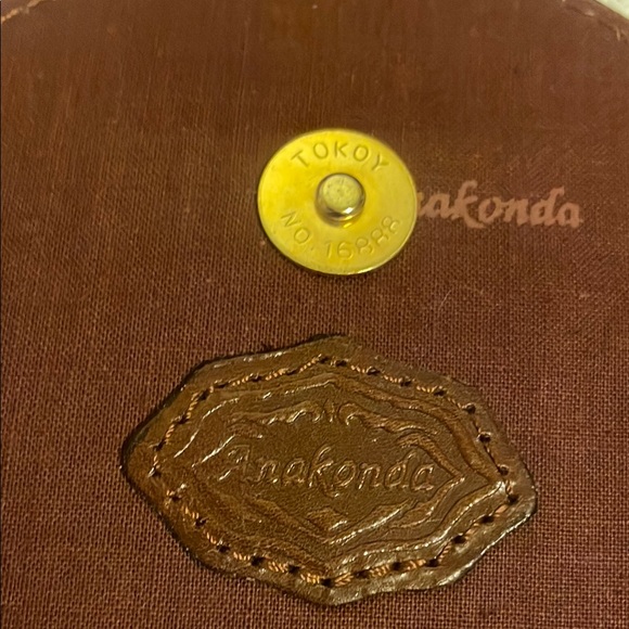 Brown Leather Envelope Clutch with Chain - Picture 3 of 11